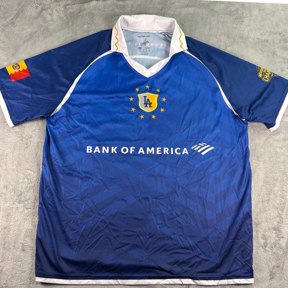 LA Dodgers FC Soccer Jersey Blue White Bank of America #26 Stadium Exclusive M